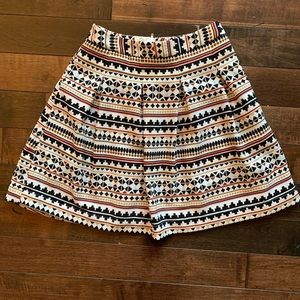 H&M Tribal Print Pleated Skirt